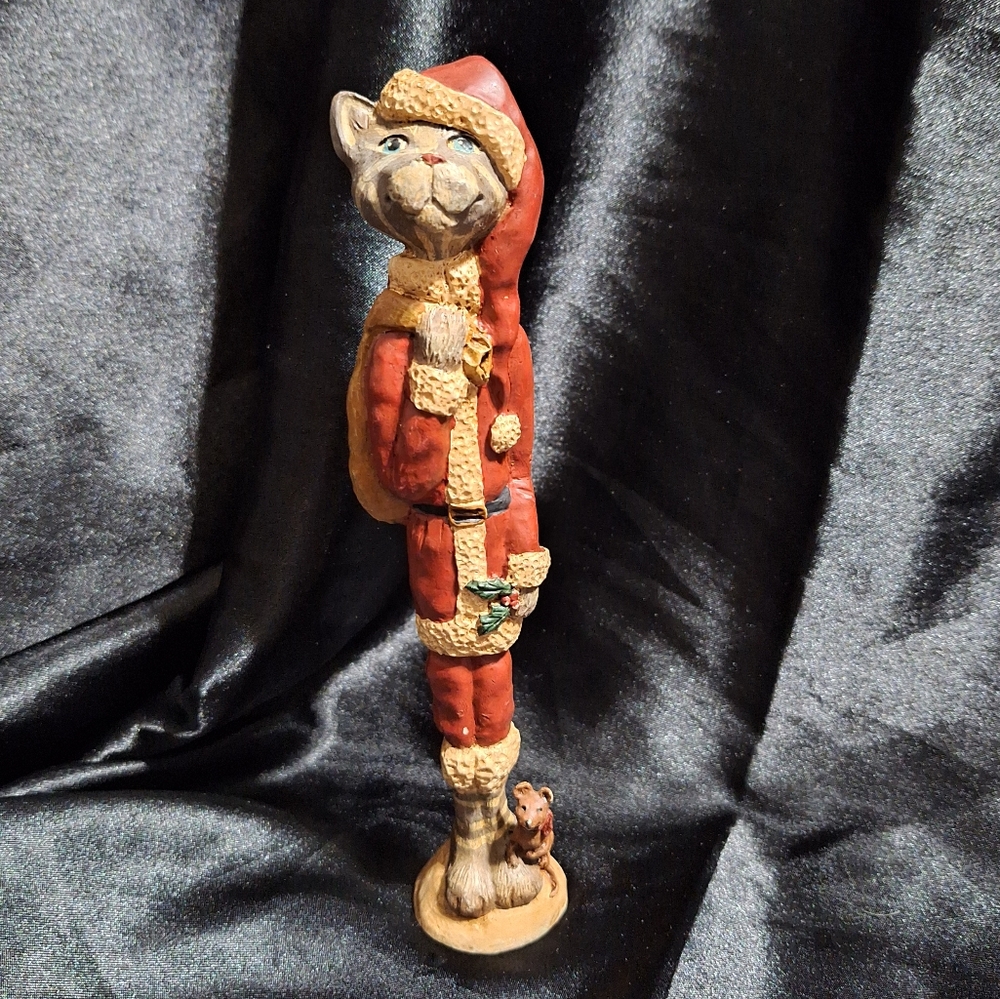 Vintage Santa Christmas Kitty~Kandy's Folk Art~1992~Kurt Adler~Whimsical~Cat